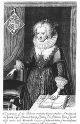 Portrait of Princess Frances, Duchess of Richmond and Lennox, engraved by Guilh, 1623